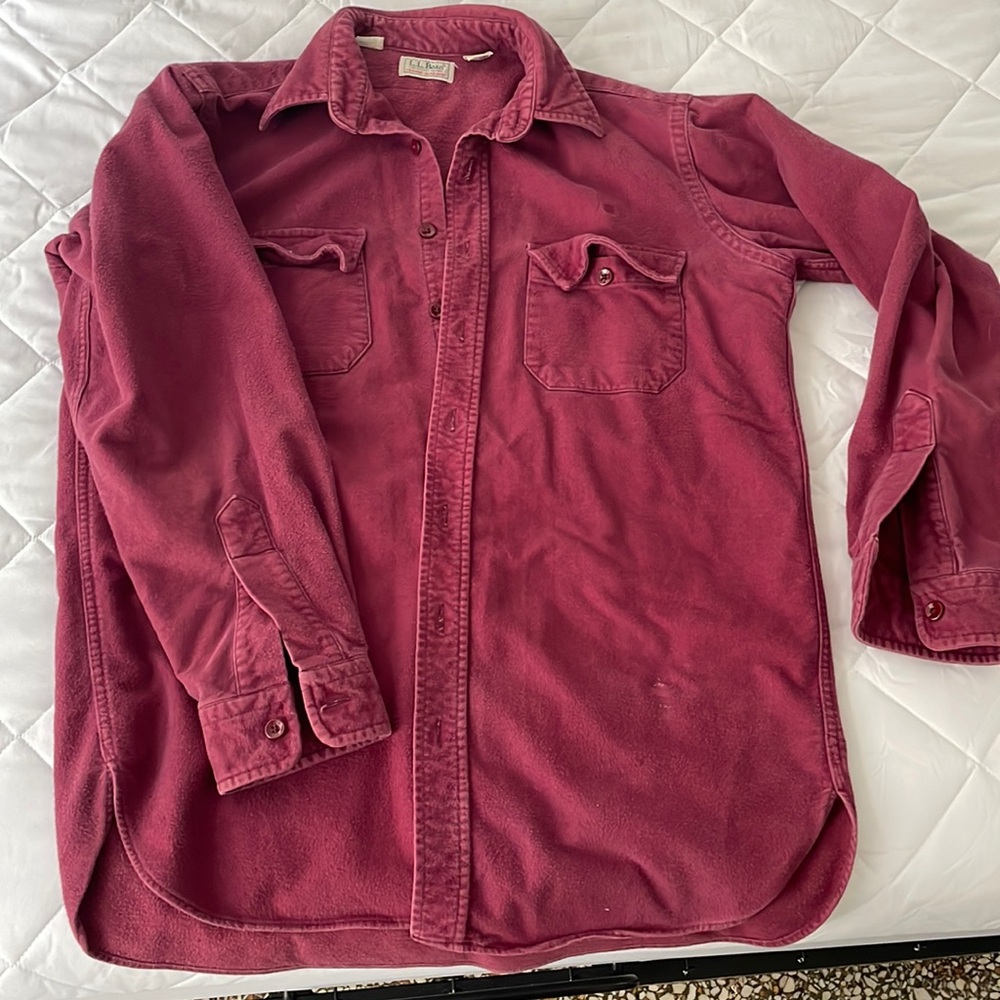LL Bean vintage chamois cloth shirt men’s tall size 16